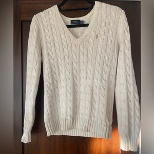 Cream Polo Ralph Lauren Cable Knit Sweater
